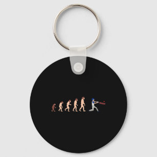 Theory Of Evolution Cricket Player Funny Key Ring