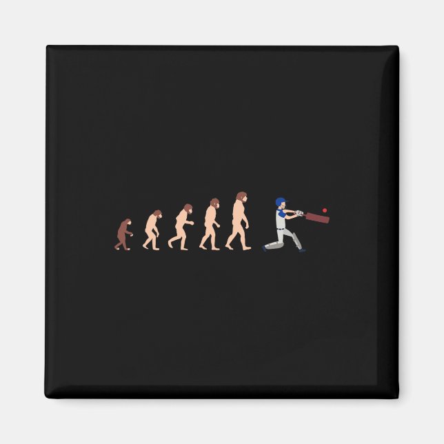 Theory Of Evolution Cricket Player Funny  Magnet (Front)
