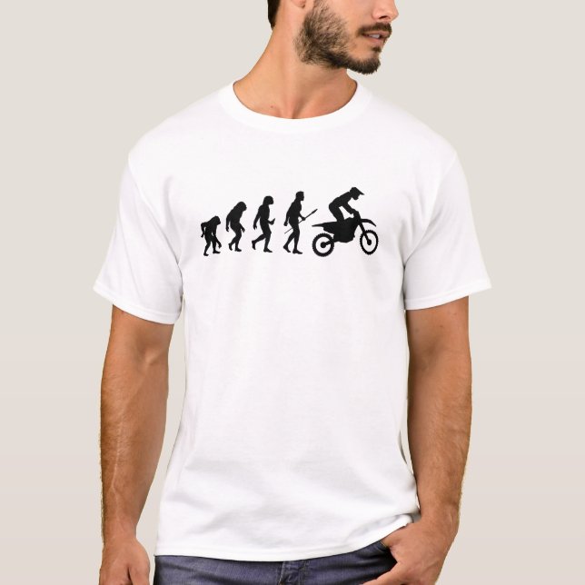 Theory of evolution motorcycle funny T-Shirt (Front)