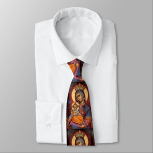 Theotkos Mary Holding Baby Jesus Tie