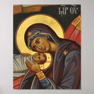 Theotokos and Christ Child l Orthodox Icon Poster