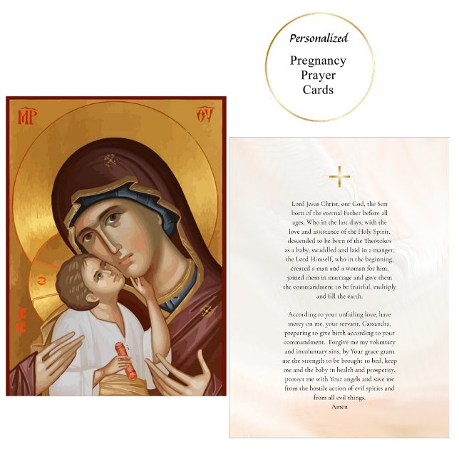 Theotokos and Christ Child Pregnancy Prayer Card (Creator Uploaded)
