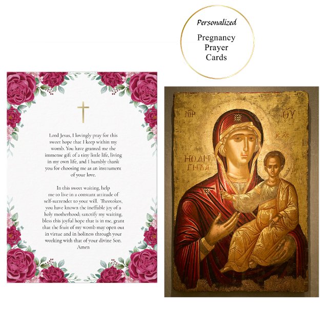 Theotokos and Christ Child Pregnancy Prayer Card (Creator Uploaded)