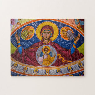 Theotokos and Christ Child with Angels Icon Jigsaw Puzzle