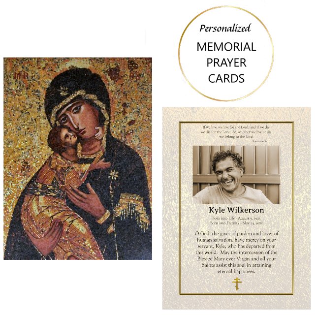 Theotokos and the Child Christ Funeral Prayer Card (Creator Uploaded)