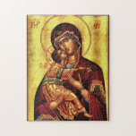 Theotokos and the Christ Child Orthodox Icon Jigsaw Puzzle<br><div class="desc">Theotokos and the Christ Child Orthodox Icon jigsaw puzzle.  Credit to MapperDB.  https://creativecommons.org/licenses/by-sa/2.0/deed.en  Please note:  Most of the icons are very old.  If the image is increased more than we have it,  the image might get distorted.  We do not print,  manufacture or mail any of the products.  Thank you!</div>