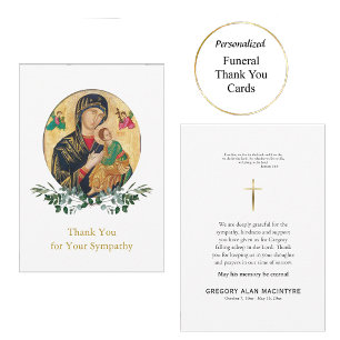 Theotokos Christ Child Orthodox Christian Funeral Thank You Card
