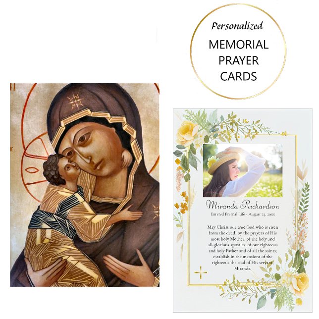Theotokos Christ Child Photo Funeral Prayer Card (Creator Uploaded)