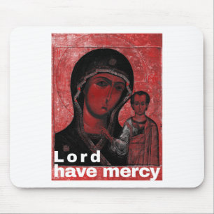 Theotokos Icon Lord Have Mercy Sticker  Mouse Pad
