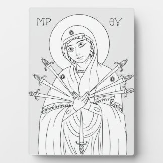 Theotokos of the Seven Swords, Line Art Plaque