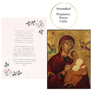 Theotokos & the Christ Child Pregnancy Prayer Card