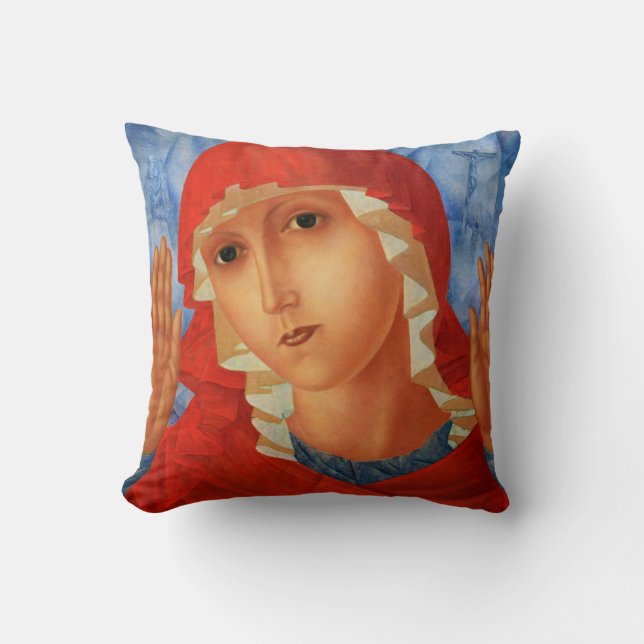 Theotokos Throw Pillow (Front)
