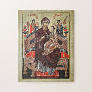 Theotokos with the Christ Child and Angels Icon Jigsaw Puzzle