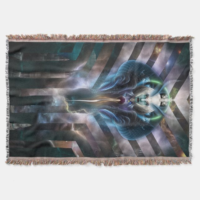 Thera Ethereal Queen Of Galaxy Throw Blanket (Front)