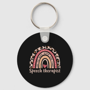 Therapist 100th Day Of School Speech Therapy Rainb Key Ring