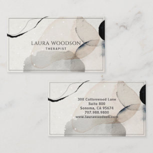 Therapist Abstract Serene Watercolor Business Card