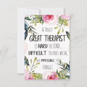 Therapist Appreciation Gift Thank you Quote Card