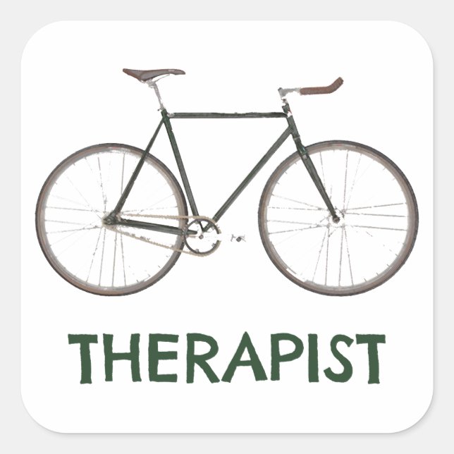 Therapist Bicycle Square Sticker (Front)