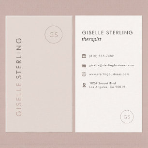 Therapist Blush Pink Minimalist Modern Luxury Business Card