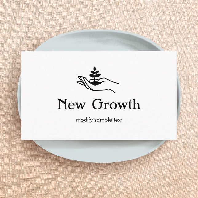 Therapist Counseling, Hand Holding Plant Business Card (Creator Uploaded)