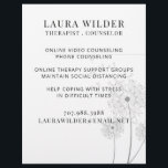 Therapist Counsellor Online Or By Phone Flyer<br><div class="desc">A flyer for a therapist or counsellor specialising in therapy during social distancing. Customise the title and text you use. Lovely serene abstract background. Promote your social distancing therapy services online or by phone.</div>