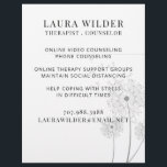 Therapist Counsellor Online Or By Phone Flyer<br><div class="desc">A flyer for a therapist or counsellor specialising in therapy during social distancing. Customise the title and text you use. Lovely serene abstract background. Promote your social distancing therapy services online or by phone.</div>