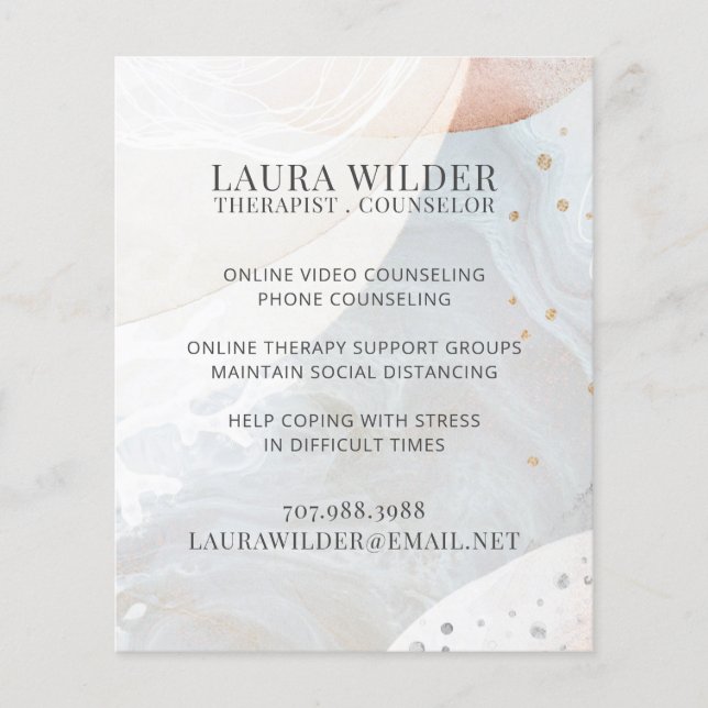 Therapist Counsellor Online Or By Phone Flyer (Front)