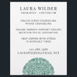 Therapist Counsellor Online Or By Phone Flyer<br><div class="desc">A flyer for a therapist or counsellor specialising in therapy during social distancing. Customise the title and text you use. Lovely serene abstract background. Promote your social distancing therapy services online or by phone.</div>