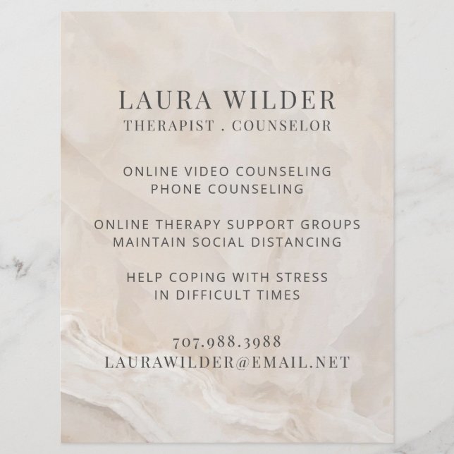 Therapist Counsellor Online Or By Phone Flyer (Front)