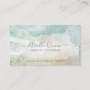 Therapist Counsellor Serene Abstract Watercolor Business Card