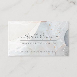 Therapist Counsellor Serene Abstract Watercolor Business Card