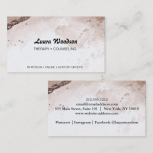 Therapist Counselor Abstract Watercolor Shapes Business Card