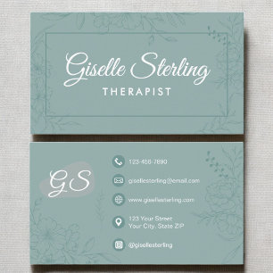 Therapist Counselor Floral Botanical Business Card