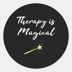 Therapist Gift Therapy Is Magical Mental Health Pr Classic Round Sticker