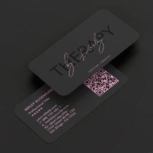 Therapist Massage Podiatrist Black Pink Business Card
