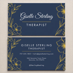 Therapist Modern Botanical Luxury Elegant Business Card
