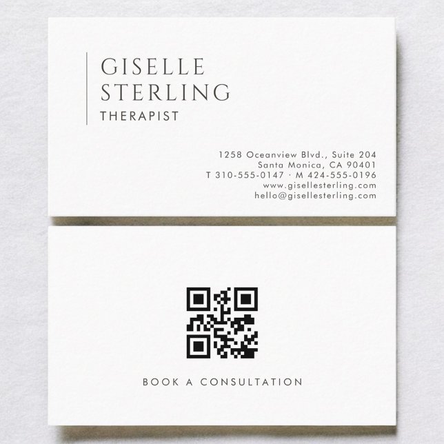 Therapist Modern Professional QR Code Business Card (Creator Uploaded)