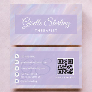Therapist Psychologist Purple Business Card