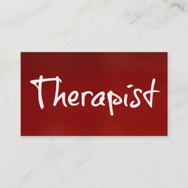 Therapist Red Business Card (Front)