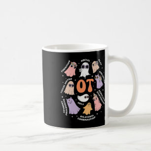 Therapist Scope Ot Halloween Retro Floral Ghost Coffee Mug