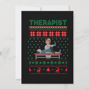 Therapist Therapy Ugly Christmas Sweater Gift Invitation