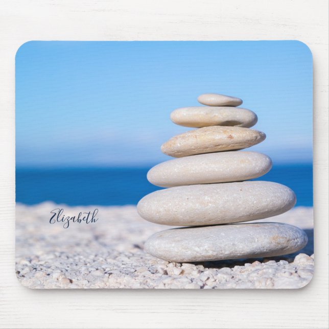 Therapist Zen Stones, Beach Mouse Pad (Front)