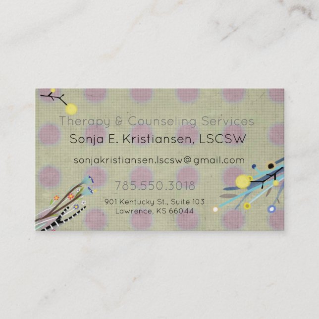 Therapy & Counseling Services Appointment Card (Front)