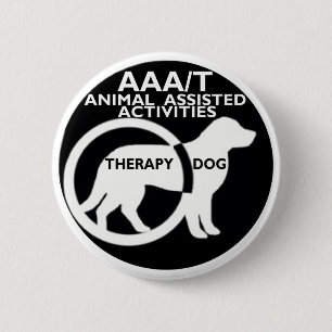 THERAPY DOG ANIMAL ASSISTED ACTIVITIES 6 CM ROUND BADGE