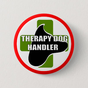 THERAPY DOG HANDLER 6 CM ROUND BADGE
