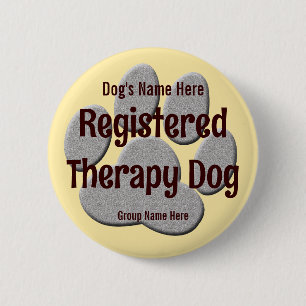 Therapy Dog ID 6 Cm Round Badge