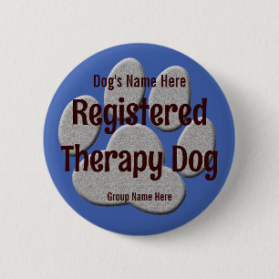 Therapy Dog ID - blue 6 Cm Round Badge