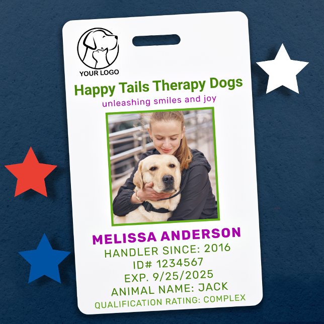 Therapy Dog Photo ID Badge (Creator Uploaded)