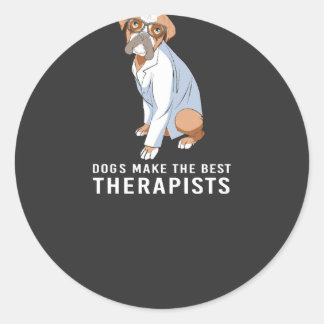 Therapy Dog Psychology Therapist Classic Round Sticker