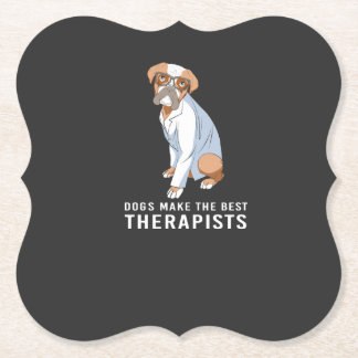 Therapy Dog Psychology Therapist Paper Coaster